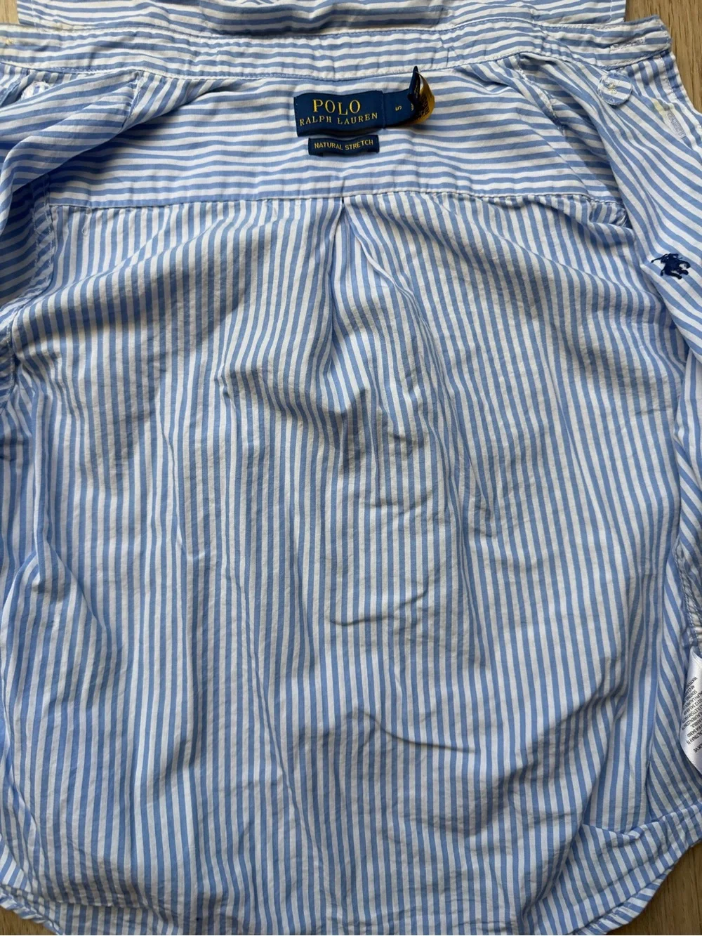 Polo by Ralph Lauren Light Blue and White Striped Button-Down Shirt
